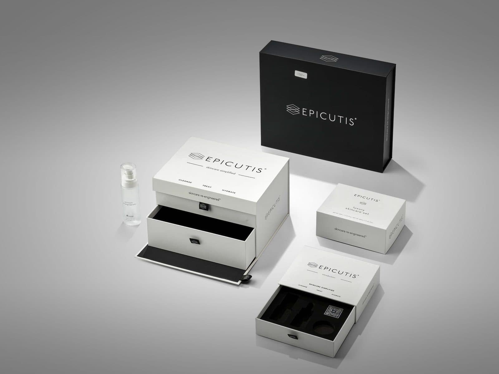 Molded fiber tray system in a premium beauty packaging program