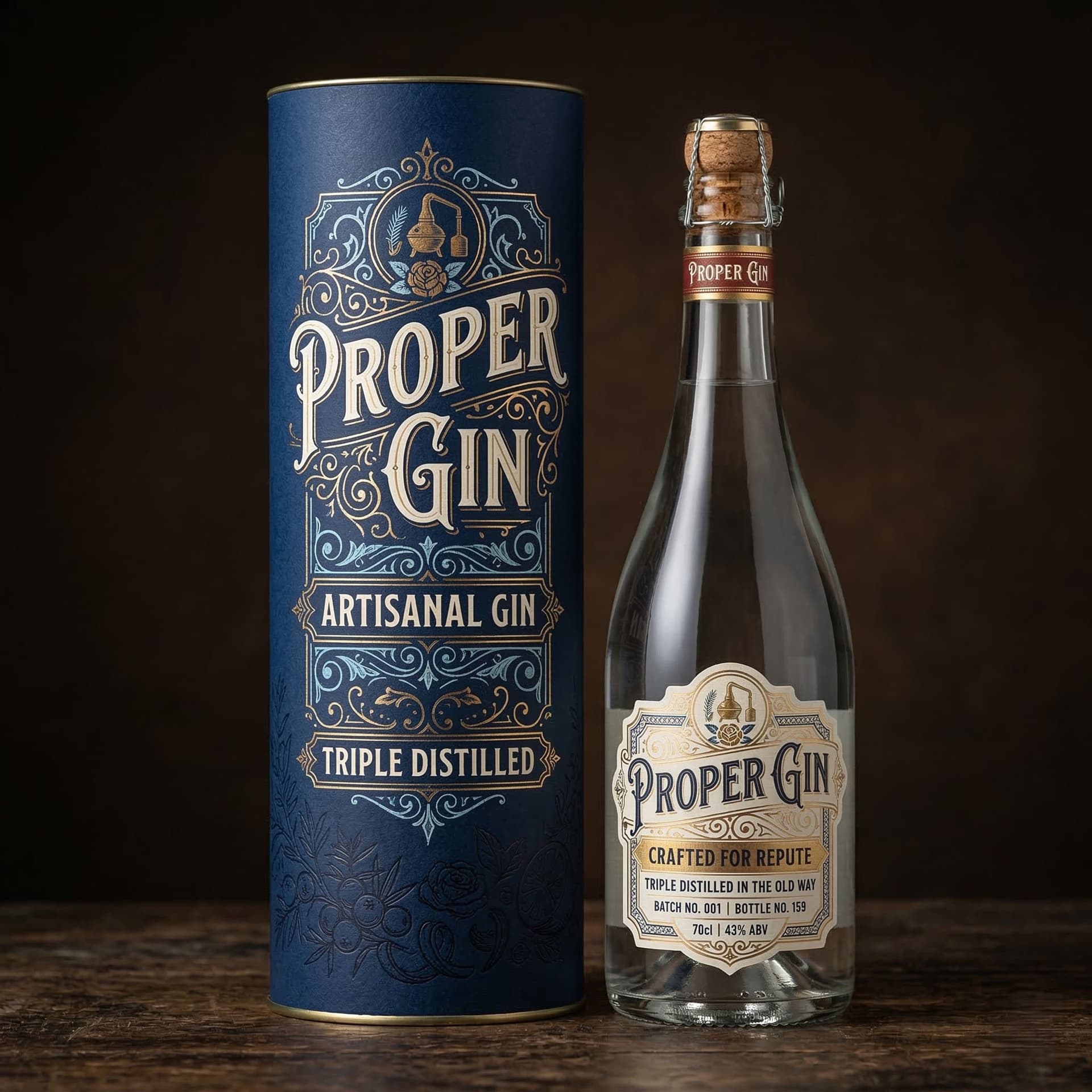 Foil-stamped cylinder packaging example showing premium finish and structure